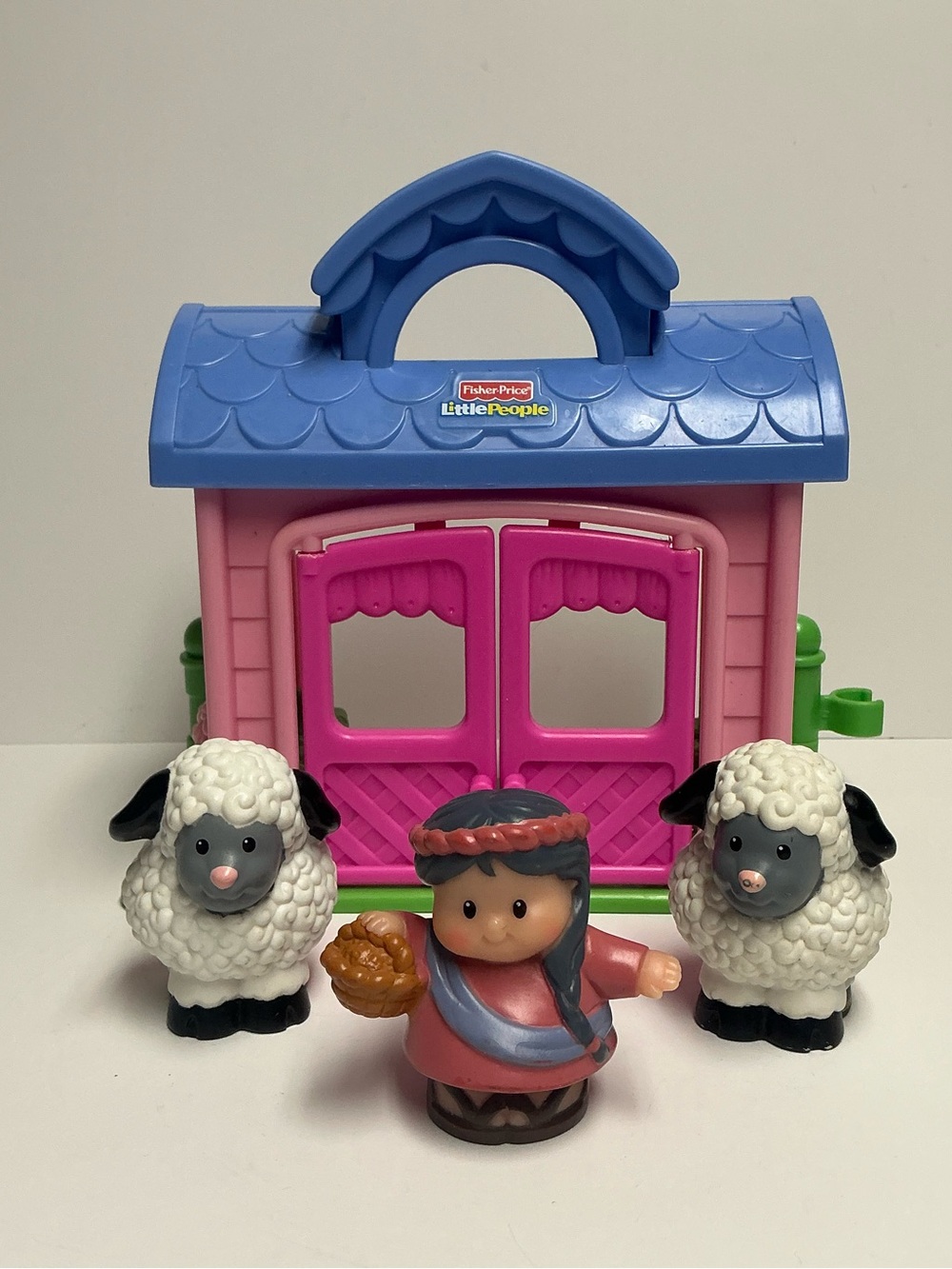 Fisher-Price Little People Pink Garden Cottage with Sheep & Woman Figure